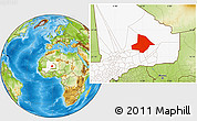 Physical Location Map of Bourem, highlighted country
