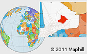 Political Location Map of Bourem, highlighted country