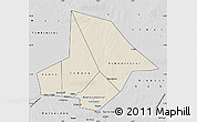 Shaded Relief Map of Bourem, desaturated