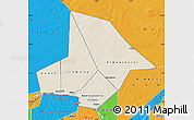 Shaded Relief Map of Bourem, political outside