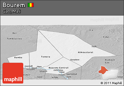 Gray Panoramic Map of Bourem