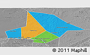 Political Panoramic Map of Bourem, desaturated