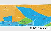 Political Panoramic Map of Bourem, political shades outside