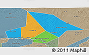 Political Panoramic Map of Bourem, semi-desaturated