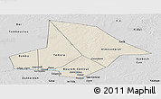 Shaded Relief Panoramic Map of Bourem, desaturated