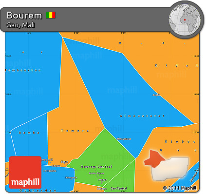 Political Simple Map of Bourem