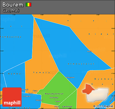 Political Simple Map of Bourem
