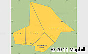 Savanna Style Simple Map of Bourem, single color outside