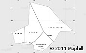 Silver Style Simple Map of Bourem, single color outside
