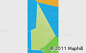 Physical 3D Map of Temera, political outside