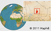 Satellite Location Map of Temera