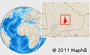 Shaded Relief Location Map of Temera