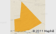 Political Panoramic Map of Temera, shaded relief outside