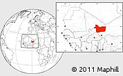 Blank Location Map of Gao, within the entire country