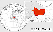 Blank Location Map of Gao, highlighted country