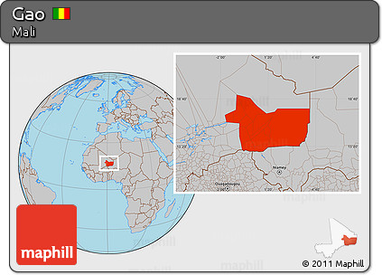 Gray Location Map of Gao