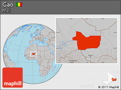 Gray Location Map of Gao