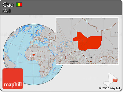 Gray Location Map of Gao