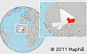 Gray Location Map of Gao, highlighted country, within the entire country