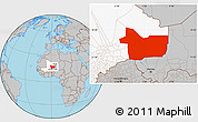 Gray Location Map of Gao, highlighted country