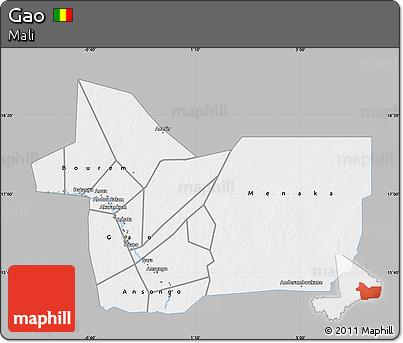 Gray Map of Gao, single color outside