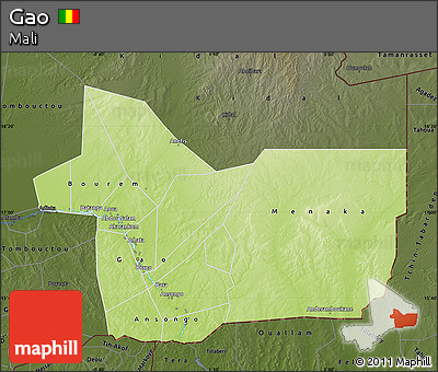 Physical Map of Gao, darken