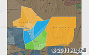 Political Map of Gao, darken, semi-desaturated