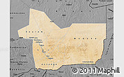 Satellite Map of Gao, darken, desaturated