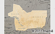 Satellite Map of Gao, darken, semi-desaturated