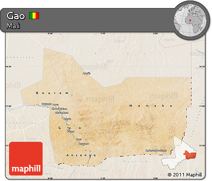 Satellite Map of Gao, lighten