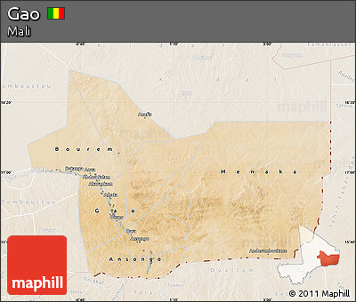 Satellite Map of Gao, lighten