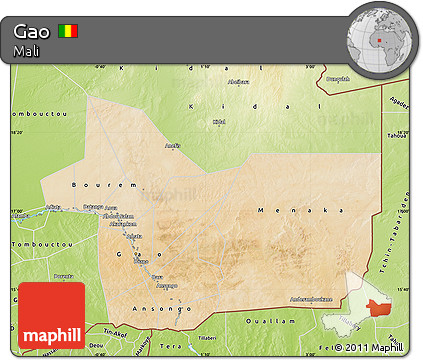 Satellite Map of Gao, physical outside