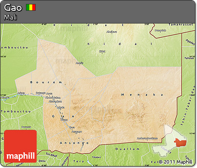 Satellite Map of Gao, physical outside