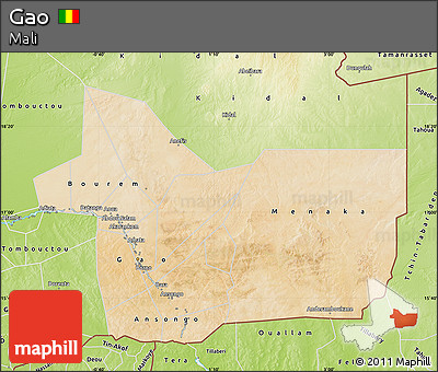 Satellite Map of Gao, physical outside