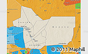 Shaded Relief Map of Gao, political outside