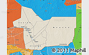 Shaded Relief Map of Gao, political shades outside