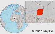 Gray Location Map of Menaka