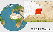 Satellite Location Map of Menaka, highlighted country