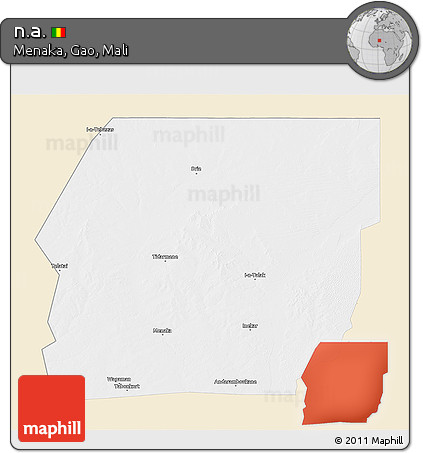 Classic Style 3D Map of N.a., single color outside