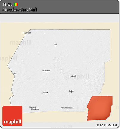 Classic Style 3D Map of N.a., single color outside