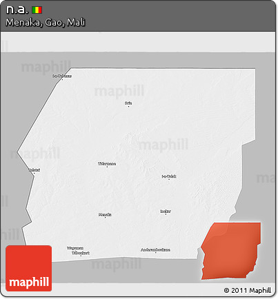 Gray 3D Map of N.a., single color outside