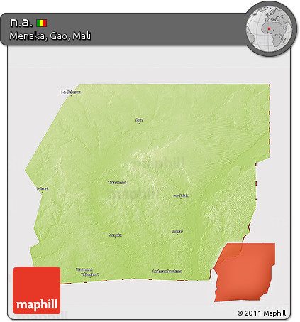 Physical 3D Map of N.a., cropped outside