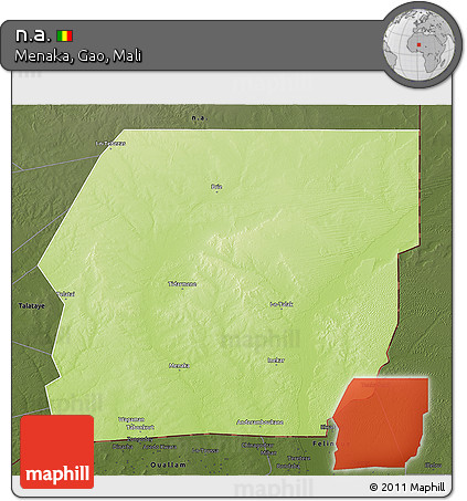 Physical 3D Map of N.a., darken