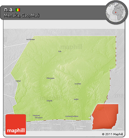 Physical 3D Map of N.a., lighten, desaturated