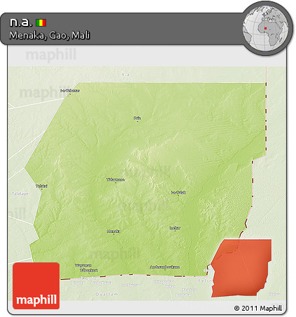Physical 3D Map of N.a., lighten