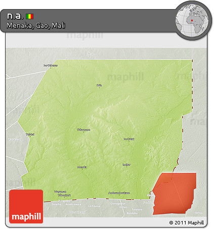 Physical 3D Map of N.a., lighten, semi-desaturated