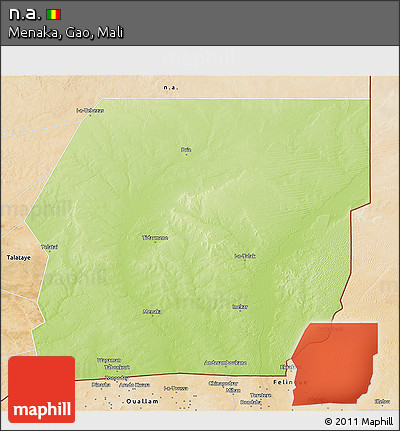 Physical 3D Map of N.a., satellite outside