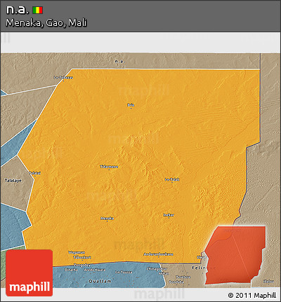 Political 3D Map of N.a., semi-desaturated
