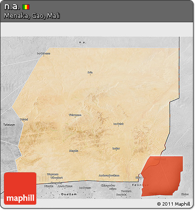Satellite 3D Map of N.a., desaturated