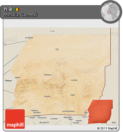 Satellite 3D Map of N.a., shaded relief outside